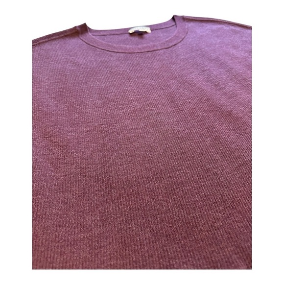 Community With Cashmere Sweater Ribbed Long Sleeves Burgundy Pullover - Size XS - Picture 4 of 12